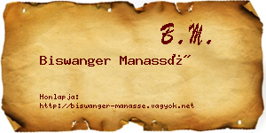 Biswanger Manassé névjegykártya